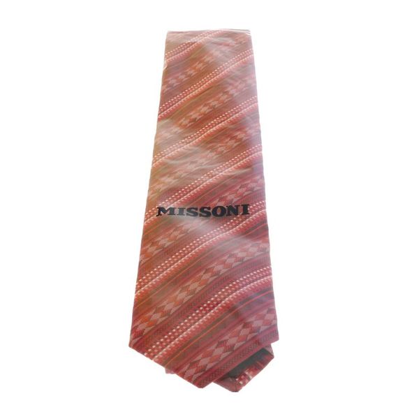 Missoni U5053 Red Graphic 100% Silk Tie - Picture 2 of 3